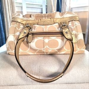 Coach Tan and Gold Satchel
